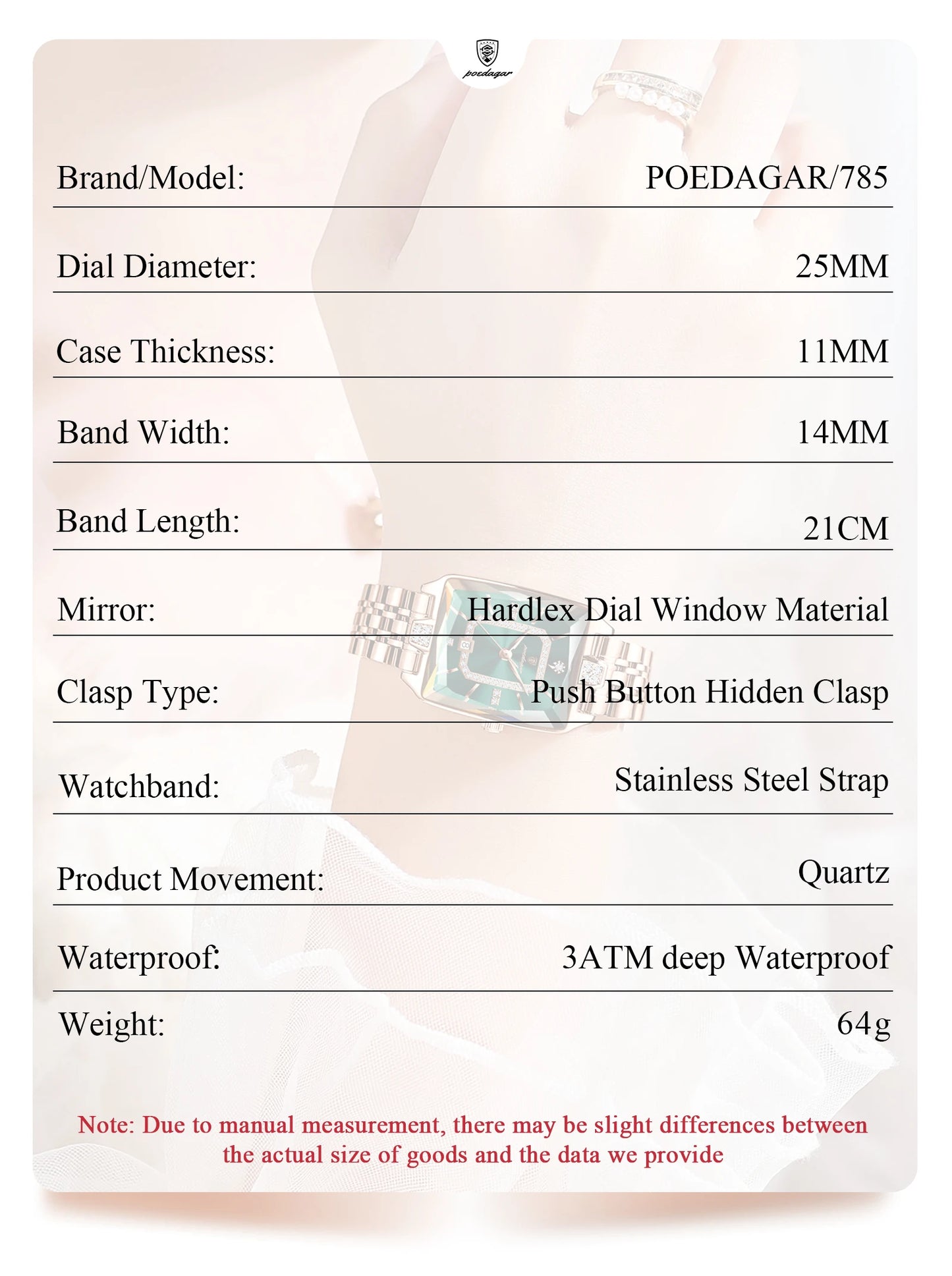 POEDAGAR Luxury Watch For Woman